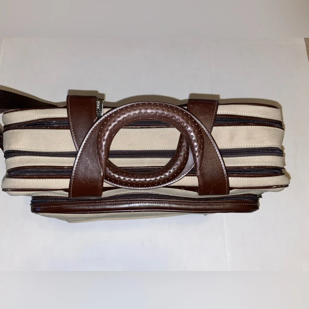 TUMI ACHIEVEMENT LAPTOP BUSINESS CASE TAN BROWN CARRY-ON EUC
